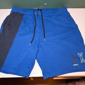 Armani Exchange Men's Athletic Shorts in Blue and Black Big &Tall XXL Drawstring